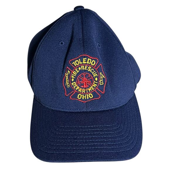 Sport-Tek Toledo Fire Rescue Department Ohio Baseball Cap Hat L/XL Navy - Picture 2 of 10